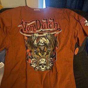 Von Dutch Men's Rust Graphic Tee